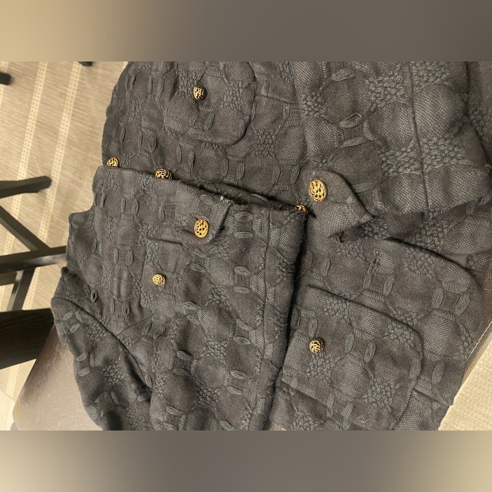 Y2K Lucky brand gothic decorative gold buttons wool cotton blend jacket S - Picture 8 of 8